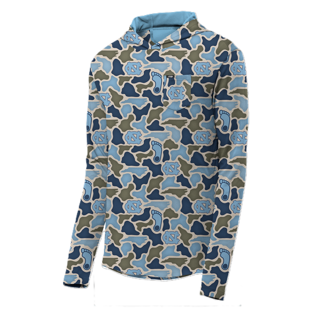 North Carolina Tar Heels Camo Playa Hooded Shirt