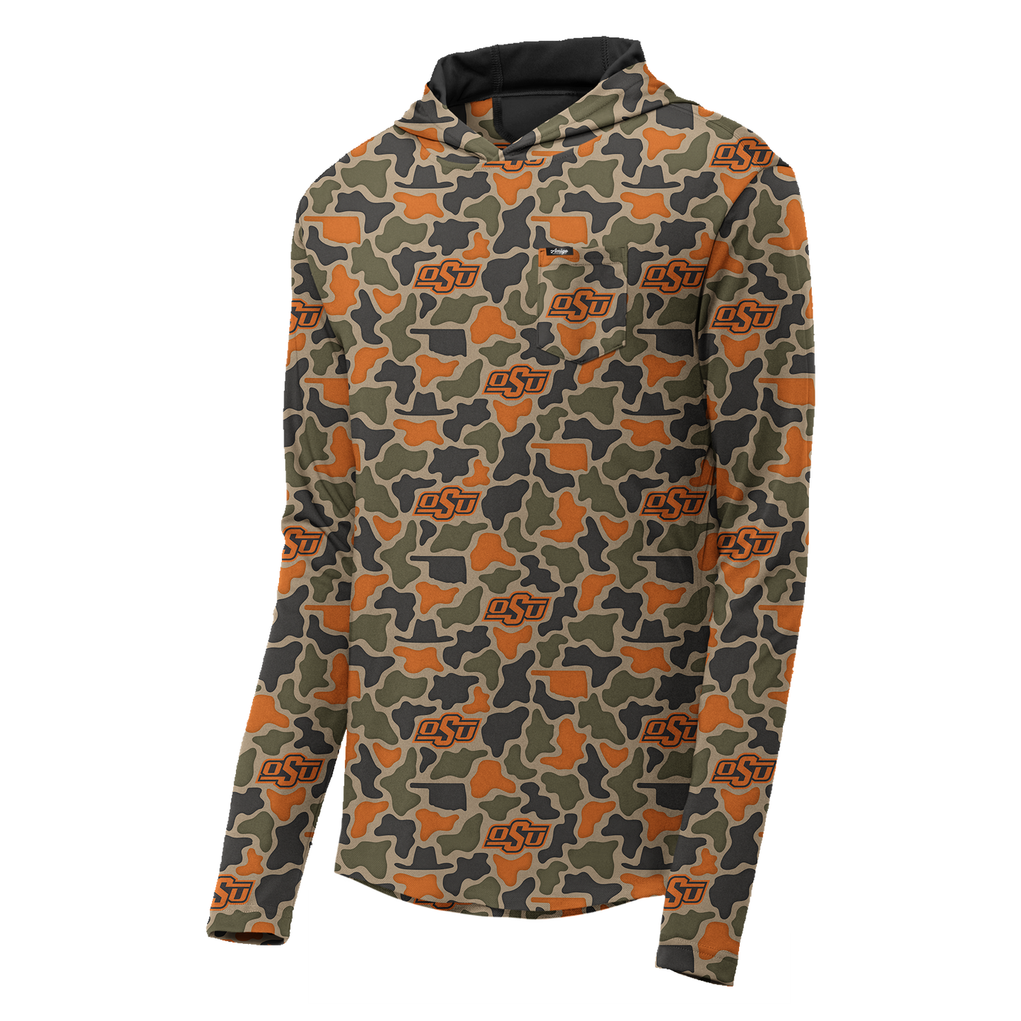 Oklahoma State Cowboys Camo Playa Hooded Fishing Shirt