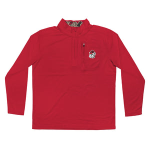 Georgia Bulldogs Licensed Solid Sierra Quarter Zip Pullover