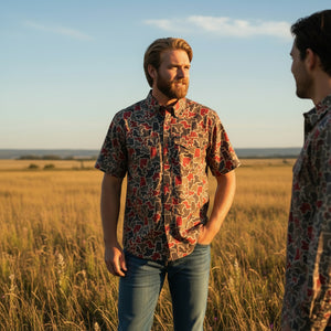 Alabama Crimson Tide Licensed Camo Primero Short Sleeve Button Up Field and Fish Shirt