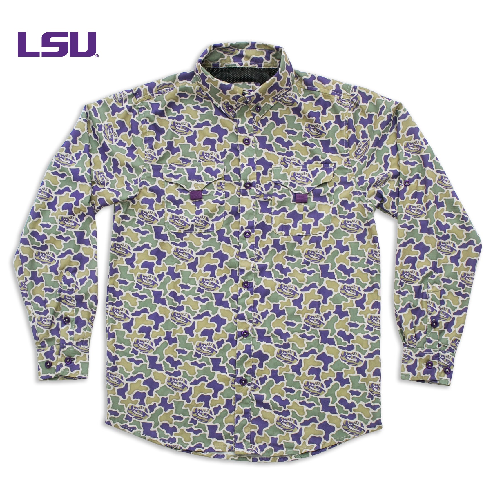 YOUTH - LSU Camo - Frio Tech Long Sleeve