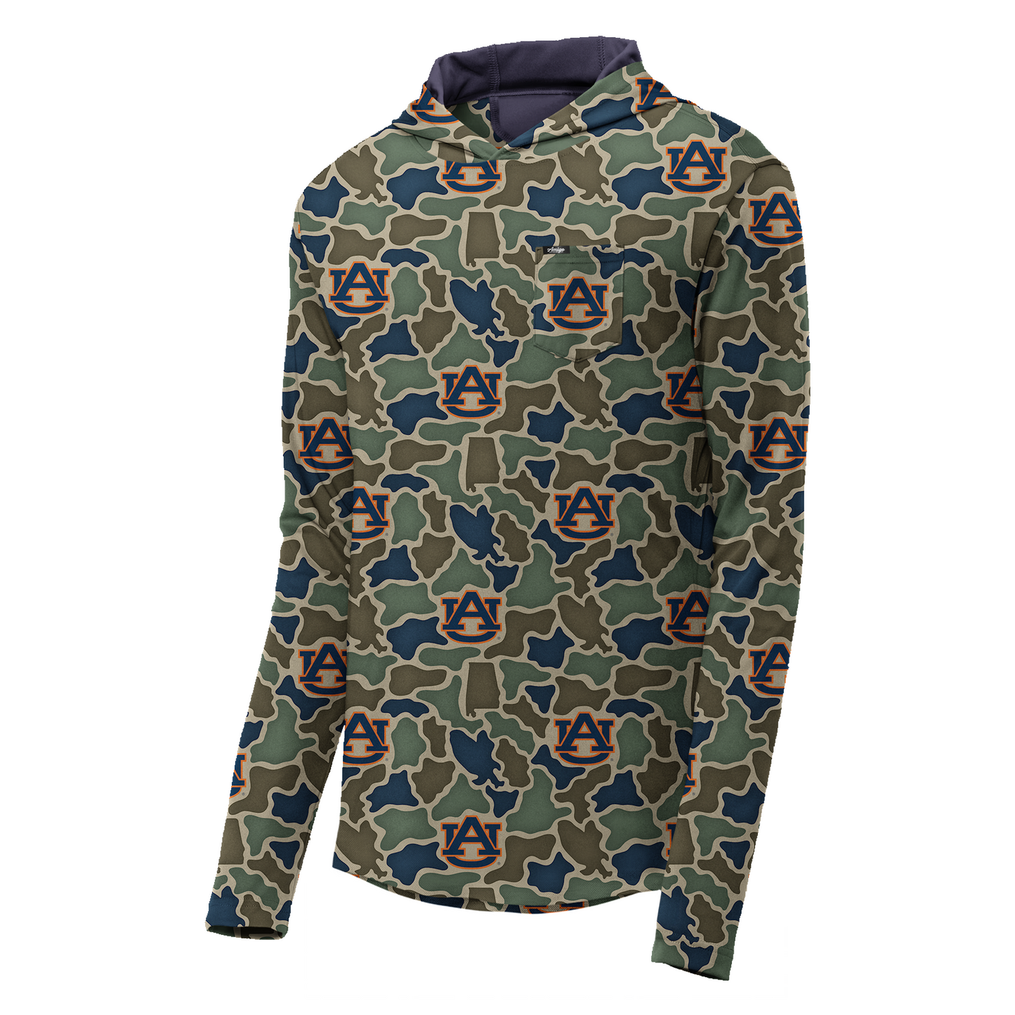 Auburn Tigers Camo Playa Hooded Fishing Shirt