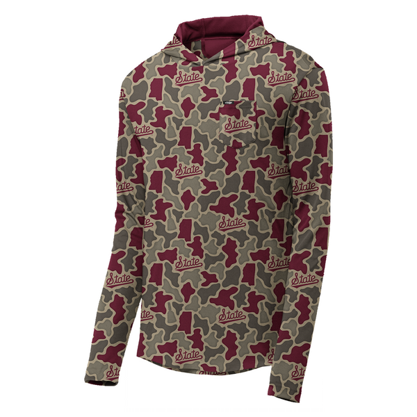 Mississippi State Bulldogs Camo Playa Hooded Fishing Shirt