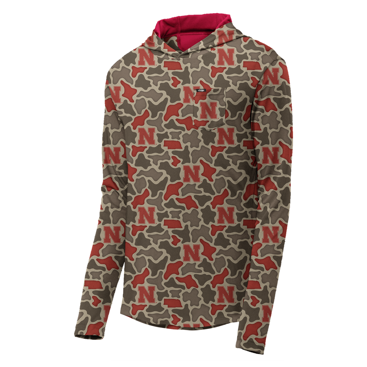 Nebraska Cornhuskers Camo Playa Hooded Shirt
