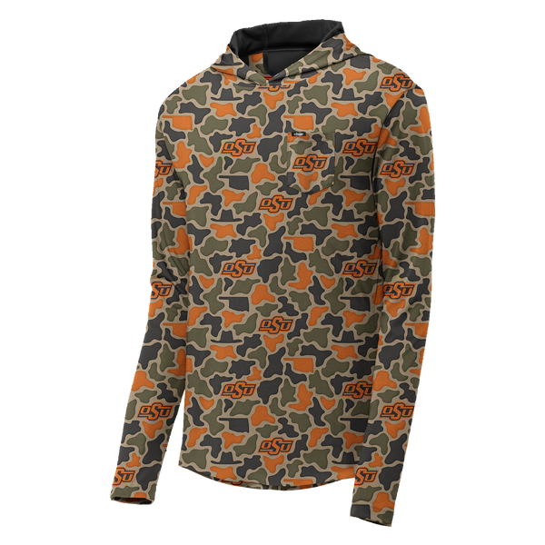 Oklahoma State Cowboys Camo Playa Hooded Fishing Shirt