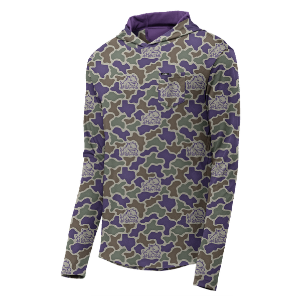 TCU Horned Frogs Camo Playa Hooded Fishing Shirt