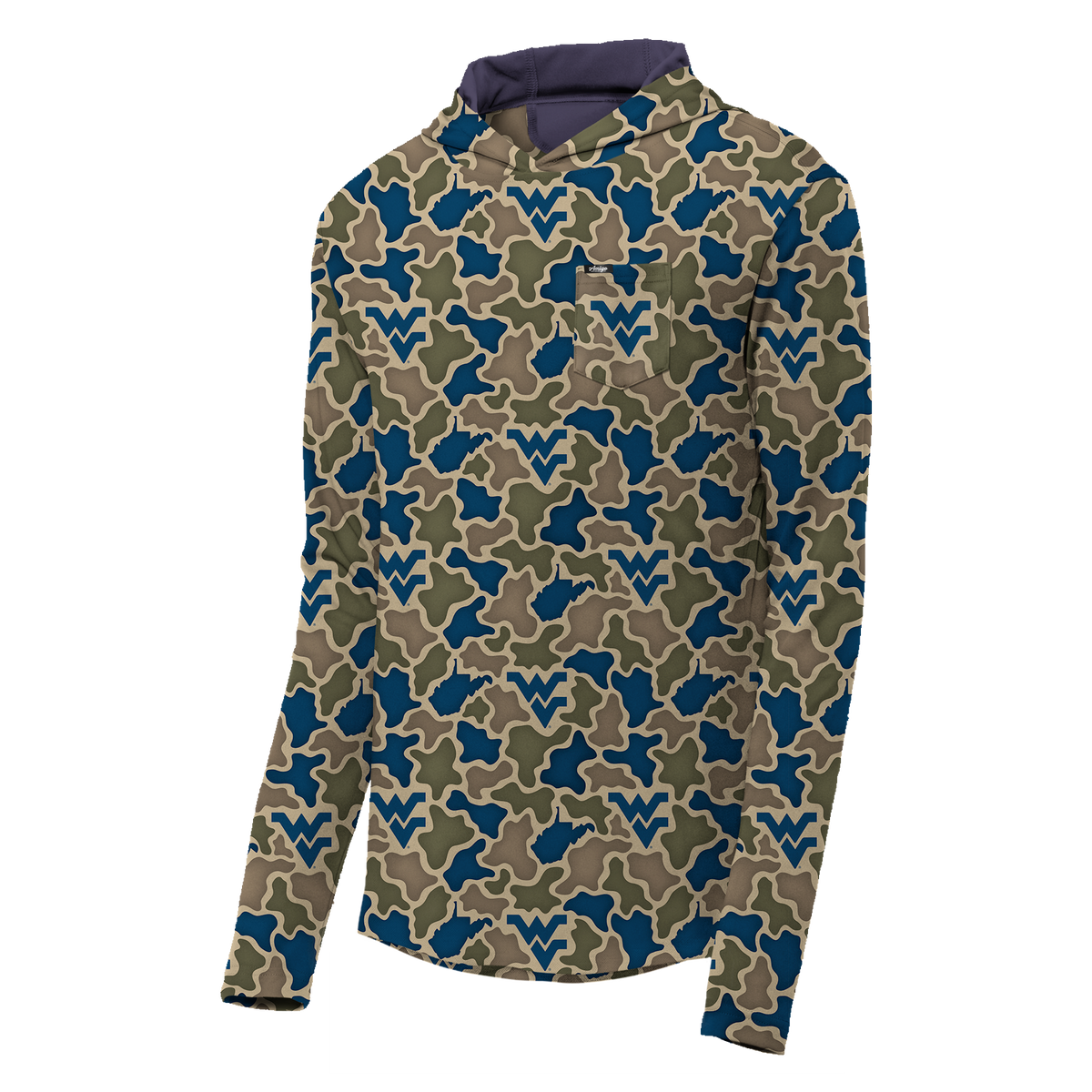 West Virginia Mountaineers Camo Playa Hooded Shirt