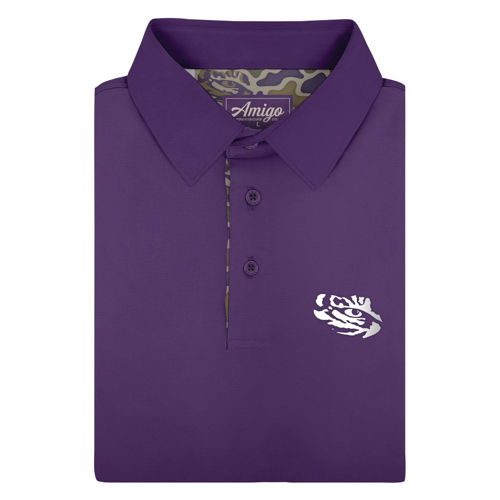 LSU Tigers Licensed Solid Sierra Polo Shirt