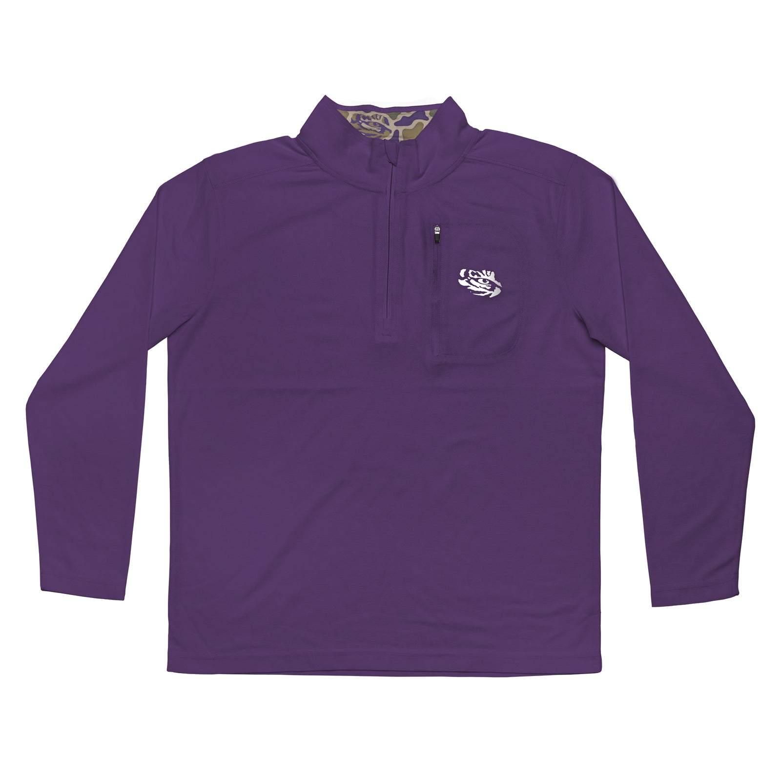 LSU Tigers Licensed Solid Sierra Quarter Zip Pullover