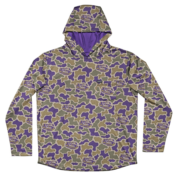 LSU Tigers Camo Playa Hooded Fishing Shirt