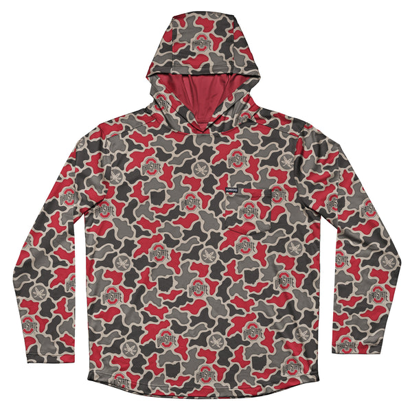 Ohio State Buckeyes Camo Playa Hooded Fishing Shirt