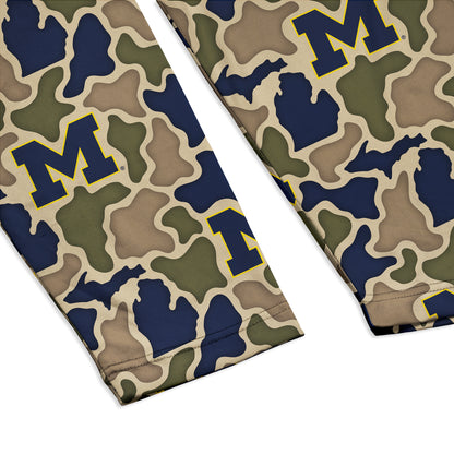 Michigan Wolverines Camo Playa Hooded Fishing Shirt