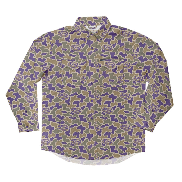 LSU Tigers Camo Primero LS Shirt