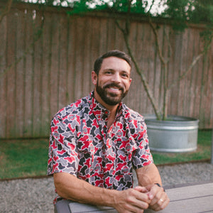 Ohio State Buckeyes Licensed Camo Primero Short Sleeve Button Up Field and Fish Shirt