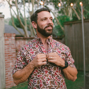 South Carolina Gamecocks Licensed Camo Primero Short Sleeve Button Up Field and Fish Shirt