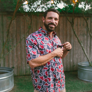 Texas Tech Red Raiders Licensed Camo Primero Short Sleeve Button Up Field and Fish Shirt