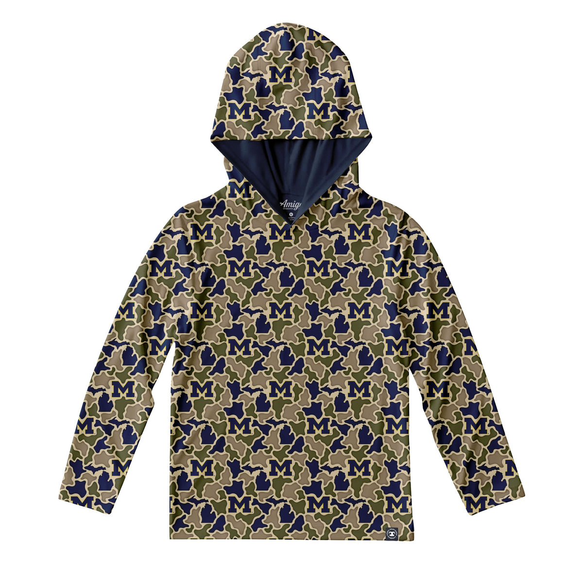 Michigan Wolverines Camo Youth Playa Hooded Shirt