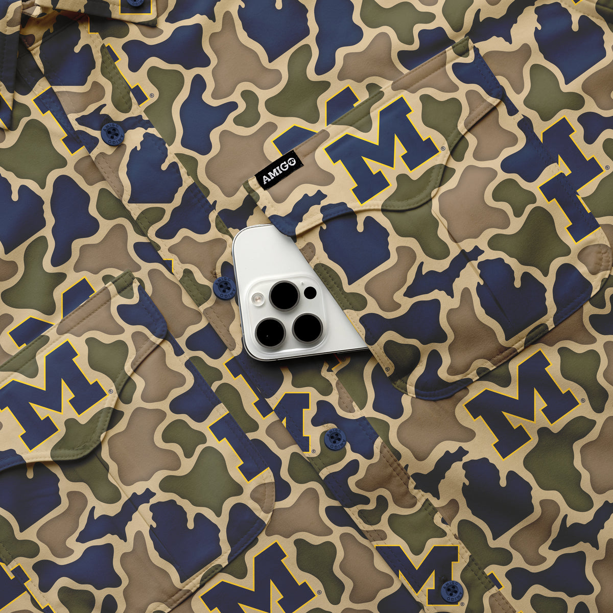 Michigan Wolverines Camo Primero LS Shirt