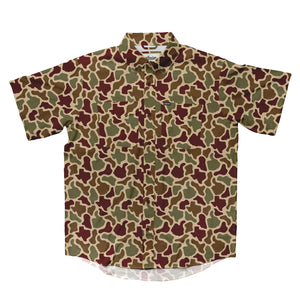Texas A&M Aggies Licensed Camo Primero Short Sleeve Button Up Field and Fish Shirt