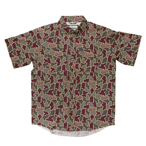 Mississippi State Bulldogs Licensed Camo Primero Short Sleeve Button Up Field and Fish Shirt