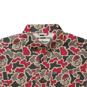 Georgia Bulldogs Licensed Camo Primero Short Sleeve Button Up Field and Fish Shirt