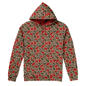 Nebraska Cornhuskers Licensed Camo Cimarron Fleece Pullover Hoodie