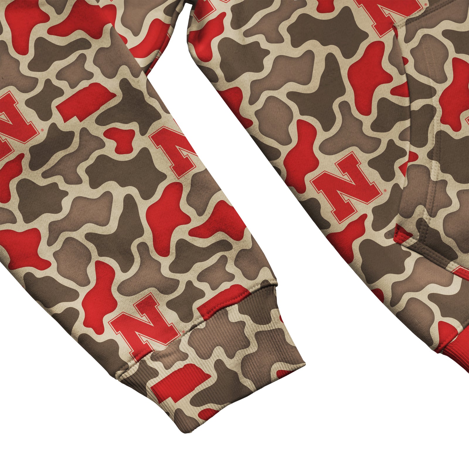 Nebraska Cornhuskers Licensed Camo Cimarron Fleece Pullover Hoodie