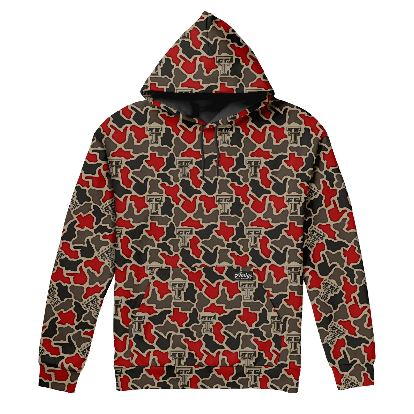 Texas Tech Red Raiders Licensed Camo Cimarron Fleece Pullover Hoodie
