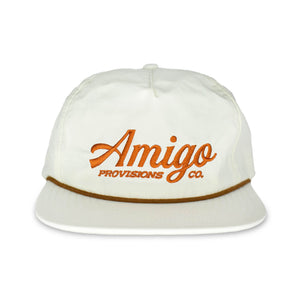 Natural White Embroidered Logo Hat