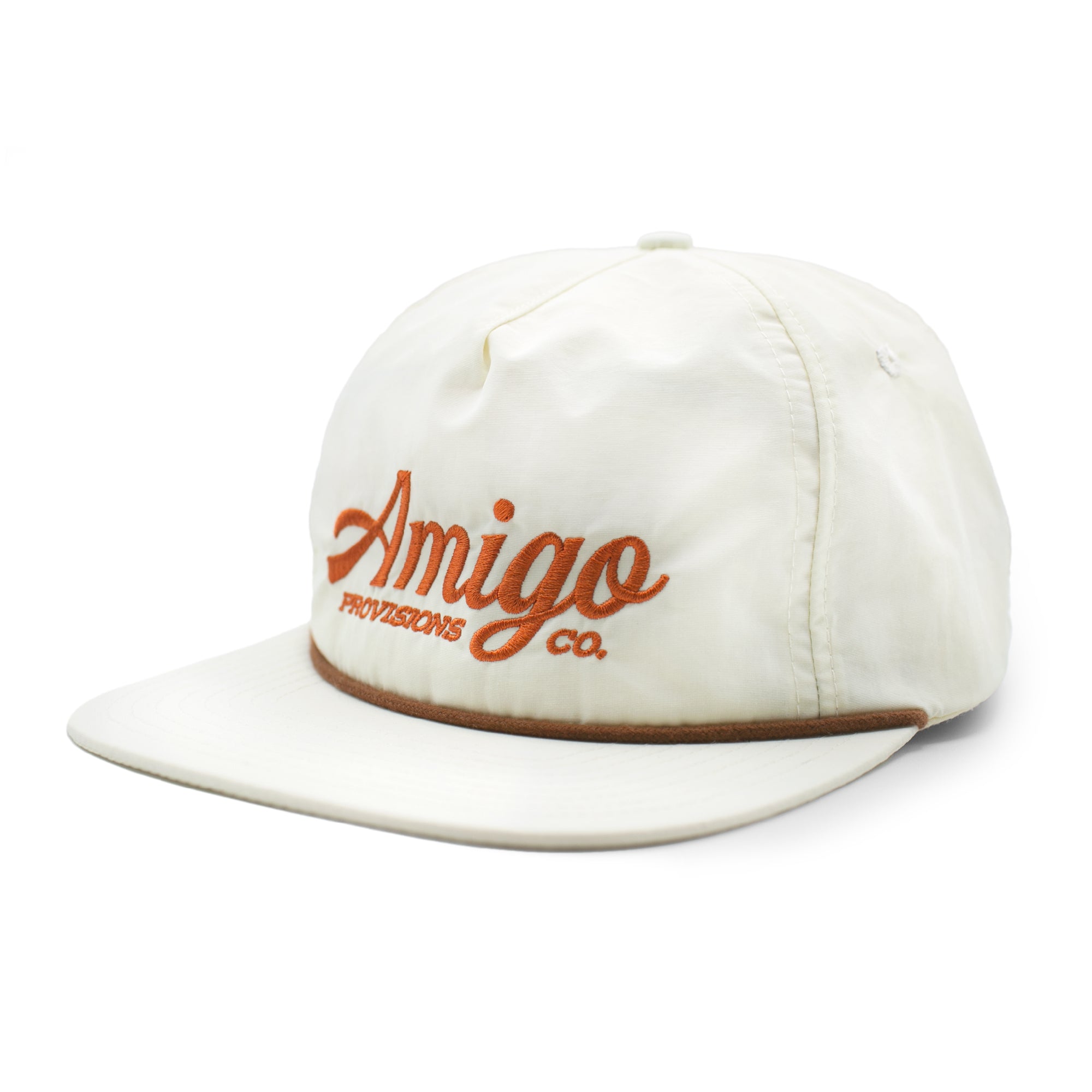 Natural White Embroidered Logo Hat